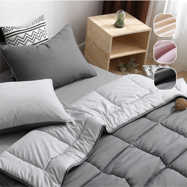 Basic 1 Comforter + 1 Pillow Cover Set(Super Single, Charcoal + Gray)