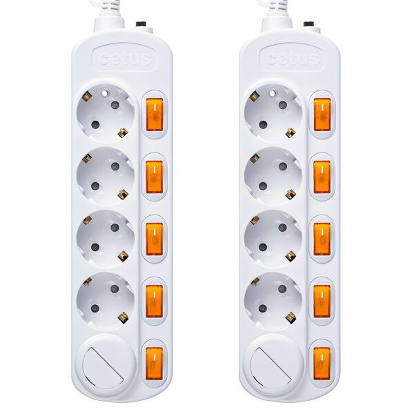 Multi-Socket Power Strip + 2pcs Child Safety Covers